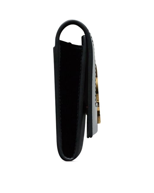 Saint Laurent Black Small Patent Leather Cassandre Clutch Bag