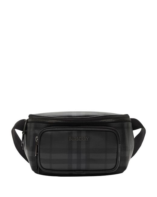 Burberry Black City Check Belt Bag for men