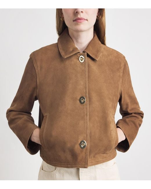 Claudie Pierlot Brown Suede Turnlock Jacket