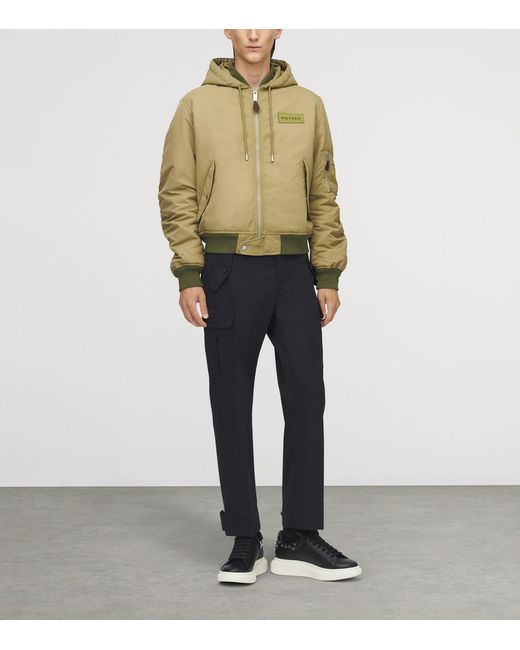 McQueen Green Logo Appliqué Bomber Jacket for men
