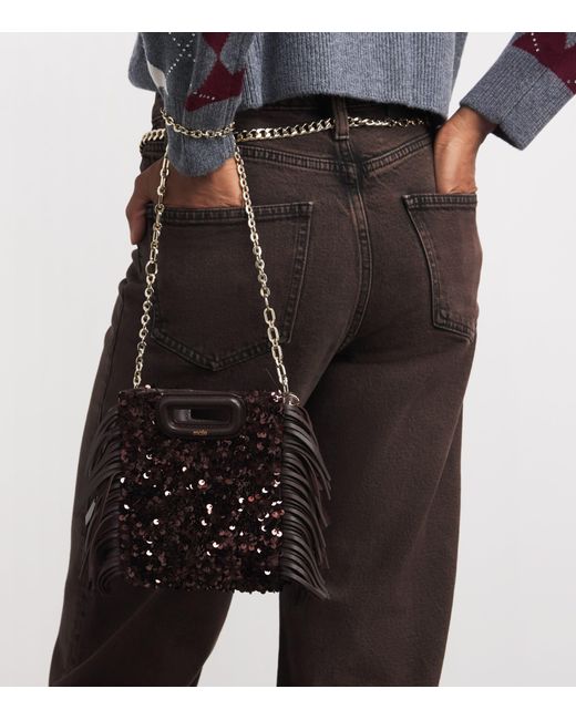Maje Black Sequin M Mini Bag