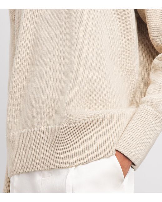 With Nothing Underneath White Cotton Cornwall Sweater
