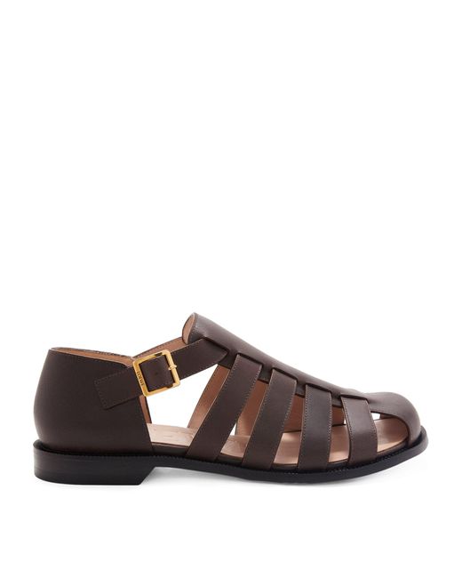 Loewe Brown Leather Campo Sandals for men