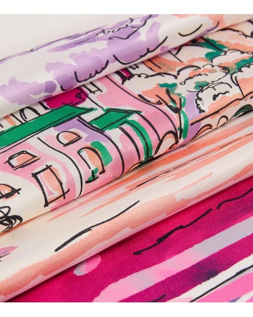 Weekend by Maxmara Pink Silk Lake Print Scarf