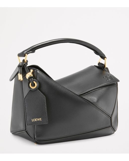 Loewe Black Small Leather Featherlight Puzzle Top-Handle Bag