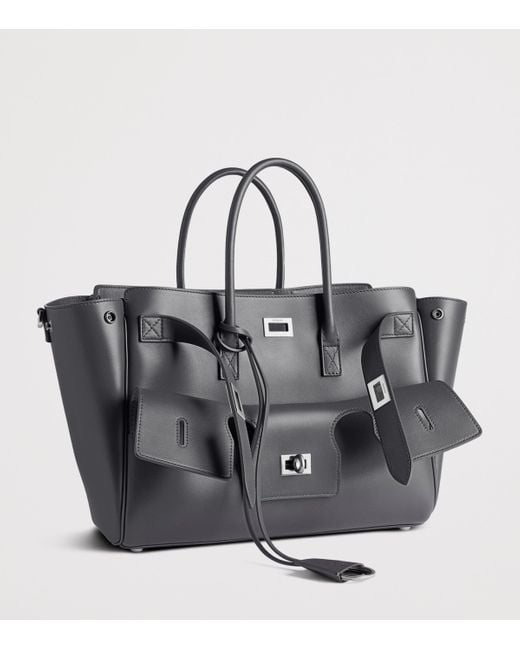 Balenciaga Black Small Leather Bel Air Carry All Tote Bag