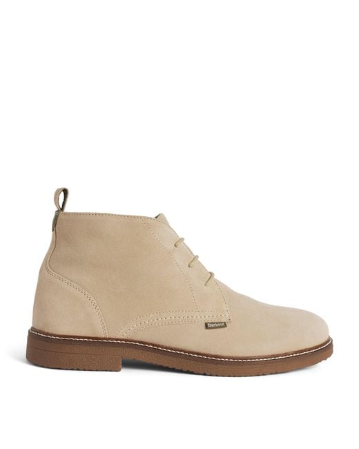 Barbour Natural Suede Kirkstone Desert Boots for men