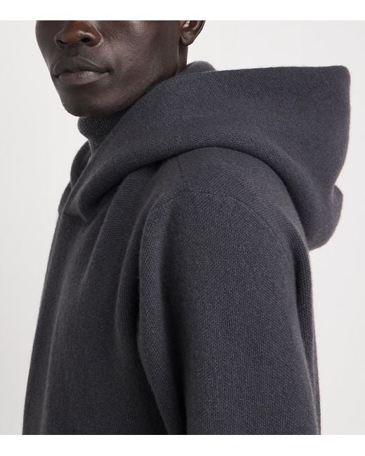 Lemaire Blue Stretch-Cashmere Oversized Hoodie for men