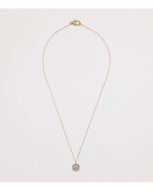Sophie Bille Brahe Metallic And Diamond Lily Fleur Simple Necklace
