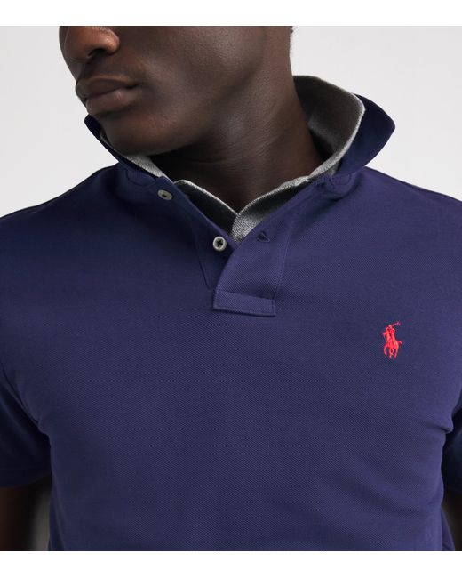 Polo Ralph Lauren Blue Cotton Mesh Custom-Fit Polo Shirt for men