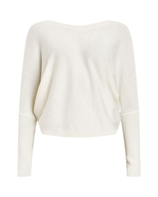 AllSaints White Wool Julieana Wrap Sweater