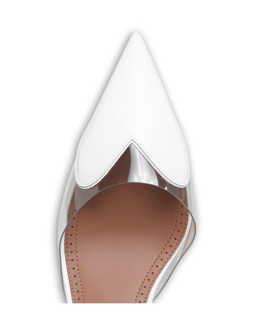 Alaïa White Leather-Pvc Le Coeur Wedge Mules 60