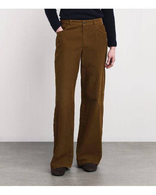 The Row Brown Eglitta Stretch-Cotton Jeans