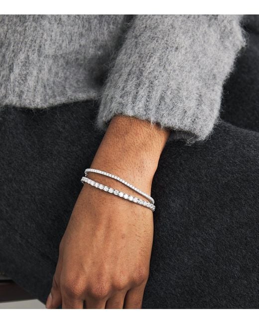 Harrods White And Diamond Tennis Bracelet