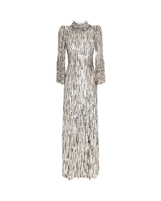 Jenny Packham White Embellished Memphis Gown