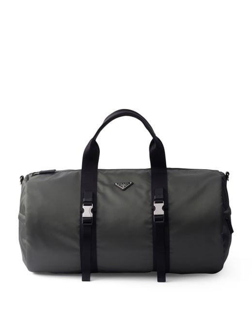 Prada Black Re-Nylon And Leather Holdall for men