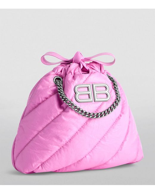 Balenciaga Pink Xs Leather Crush Tote Bag