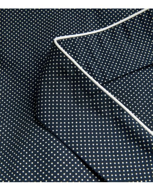 Derek Rose Blue Polka-Dot Dressing Gown for men