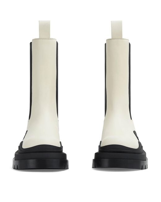 Bottega Veneta Black Leather Tire Chelsea Boots
