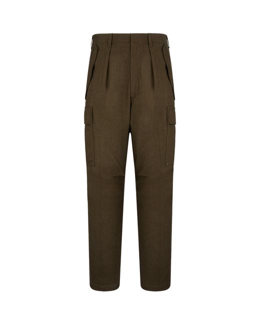 Tom Ford Green Virgin Wool-Blend Cargo Trousers for men