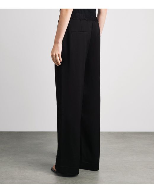Vince Black Lace-Trim Trousers