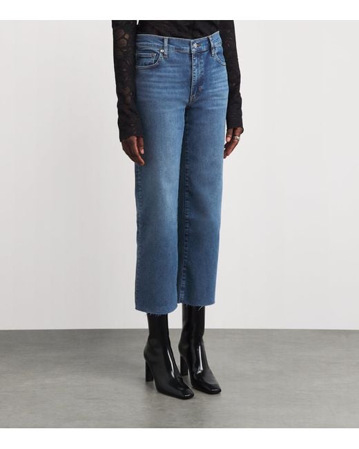 FRAME Blue The Mellow Slim Wide-Leg Jeans