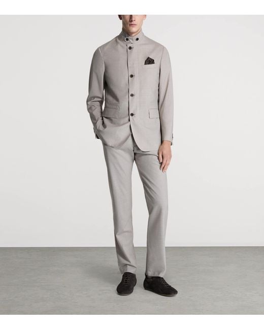 Dunhill Gray Wool Single-Breasted Jacket for men