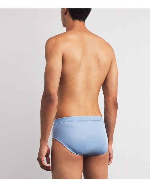 Zimmerli of Switzerland Blue Stretch-Cotton Briefs for men