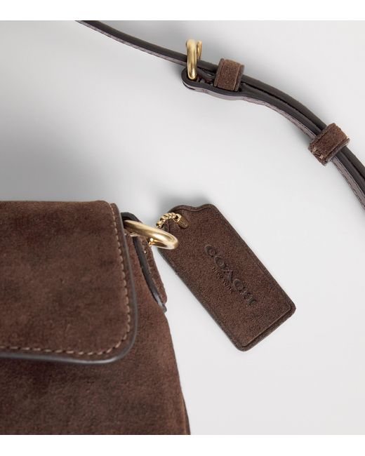 COACH Brown Suede Jet Shoulder Bag
