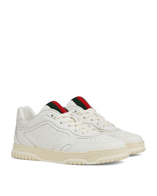 Gucci White Leather Re-web Sneakers