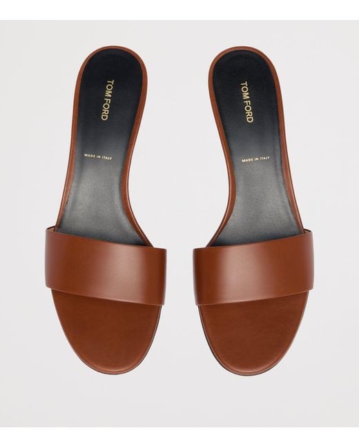 Tom Ford Brown Calfskin Mules 55