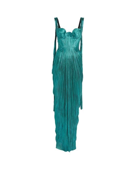 Maria Lucia Hohan Silk High-Slit Anais Maxi Dress in Green | Lyst Maria Lucia Hohan Silk High-Slit Anais Maxi Dress in Green | Lyst