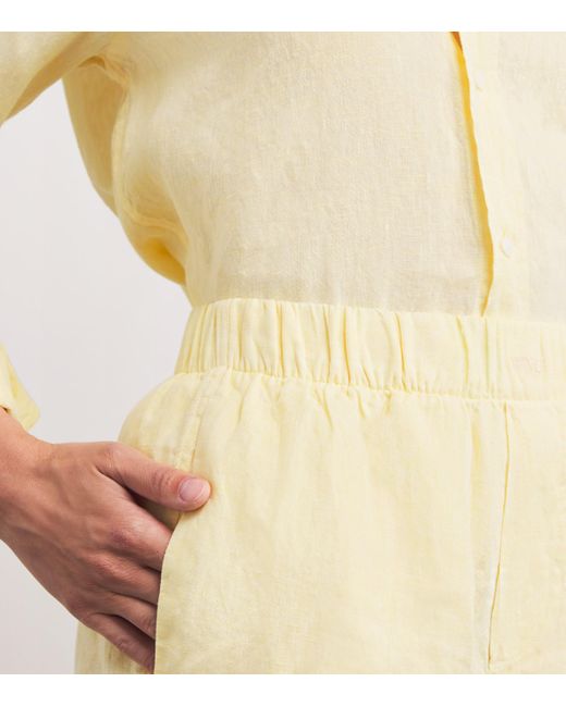 With Nothing Underneath Yellow Linen The Boxer Shorts