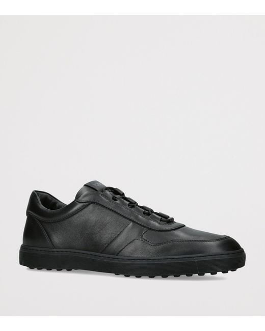 Tod's Black Leather Elastic Cassetta Sneakers for men