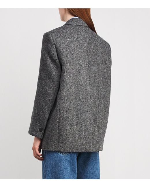 Weekend by Maxmara Gray Virgin Wool Tweed Blazer