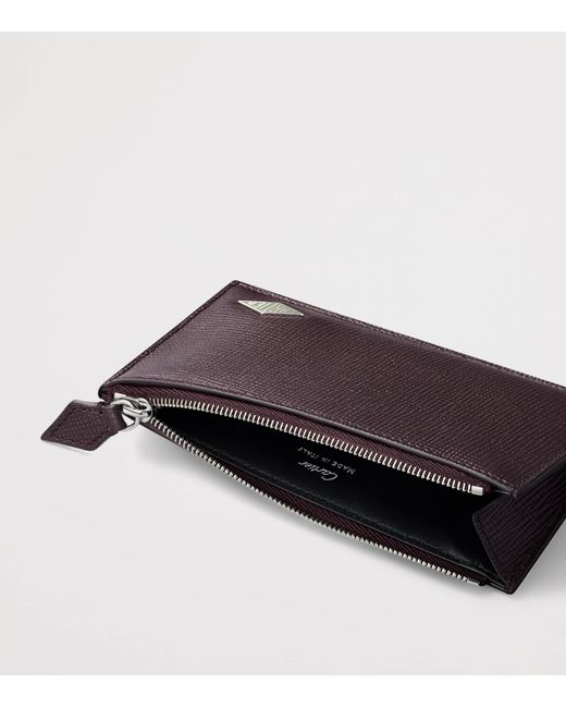 Cartier Purple Leather Losange Card Holder for men