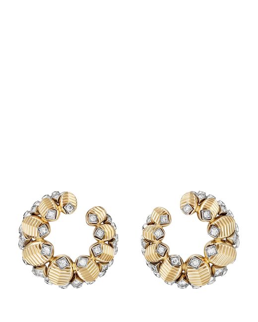Cartier Metallic And Diamond Grain De Café Earrings