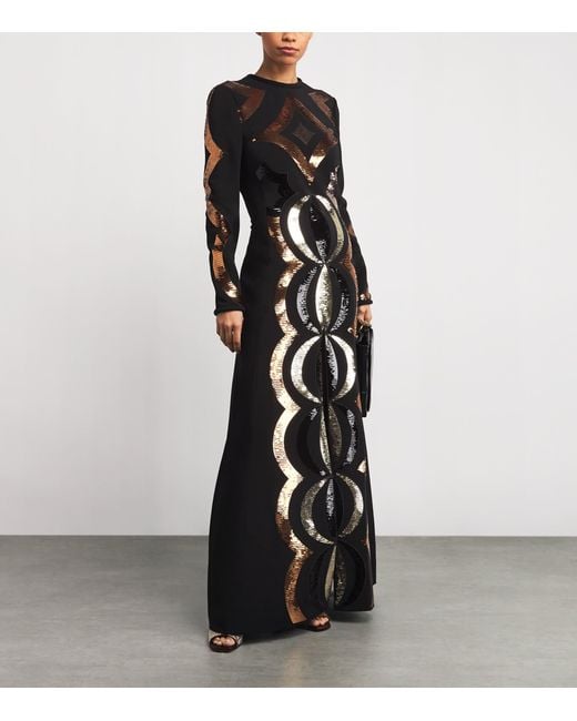 Emilio Pucci Black Sequinned Maxi Dress