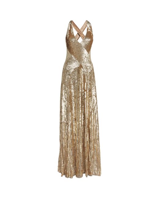 Jenny Packham Metallic Embellished Night Fever Gown