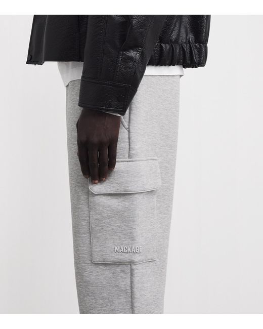 Mackage Gray Cotton-Blend Marvin Cargo Sweatpants for men