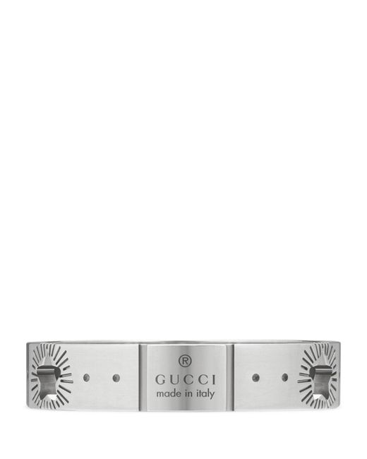 Gucci Metallic White Gold Icon Star Ring