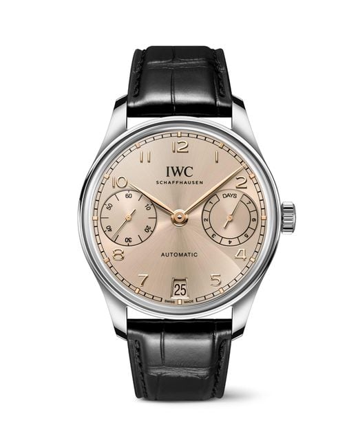 Iwc Metallic Stainless Steel Portugieser Automatic Watch 42mm for men