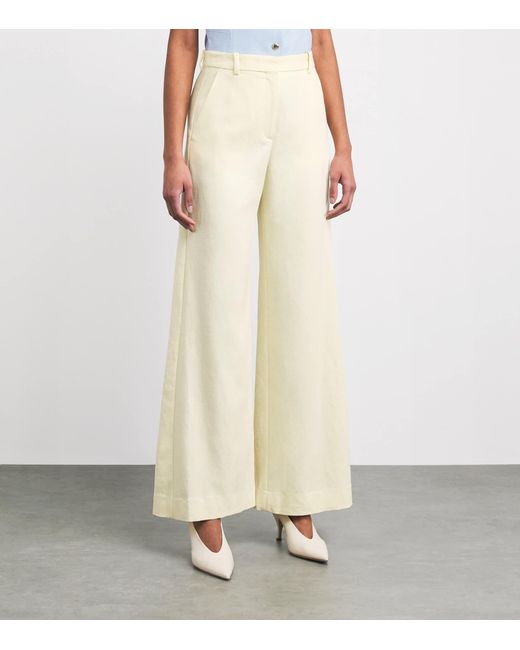 Maje White Tailored Wide-Leg Trousers