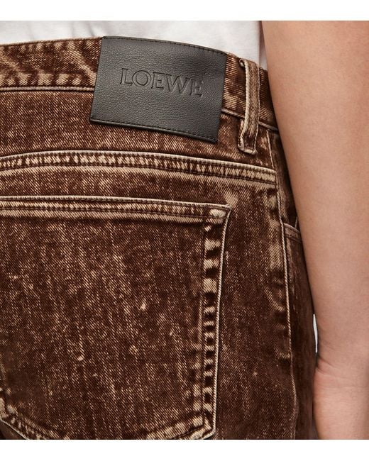 Loewe Brown Distressed Bootcut Jeans for men