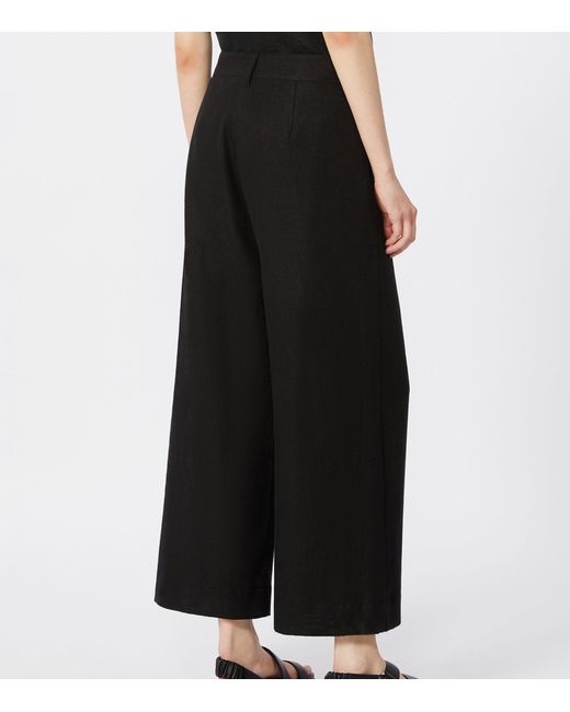 Max Mara Black Linen-Blend Abissi Culottes