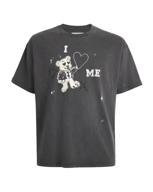 DOMREBEL Black Cotton I Love Me T-Shirt for men