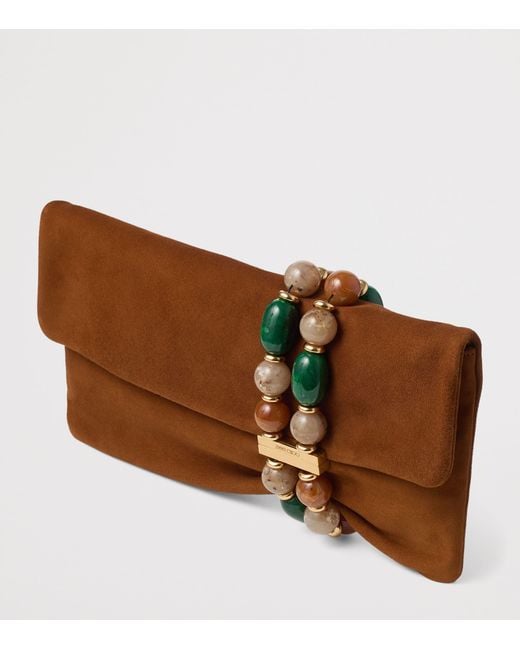 Jimmy Choo Brown Zandra Lambskin Clutch Bag