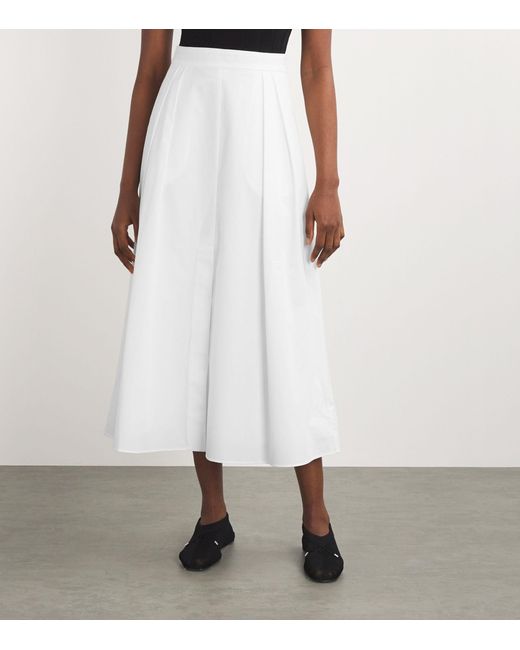 Rohe White Poplin Wide Midi Skirt