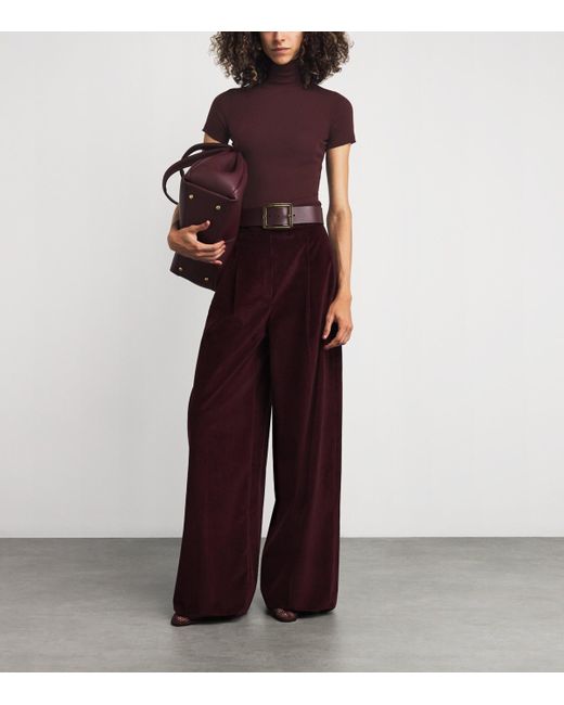 Max Mara Purple Wool Short-Sleeve Sweater