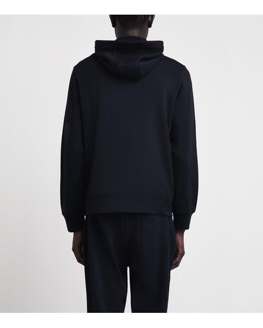 Isaia Blue Logo Zip-Up Hoodie for men